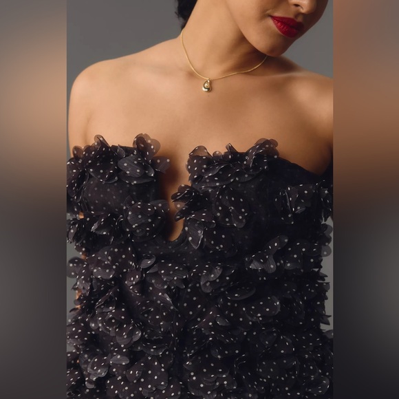 Anthropologie 3D Floral Polka Dot Mini Dress - Picture 8 of 16